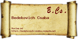 Bedekovich Csaba névjegykártya